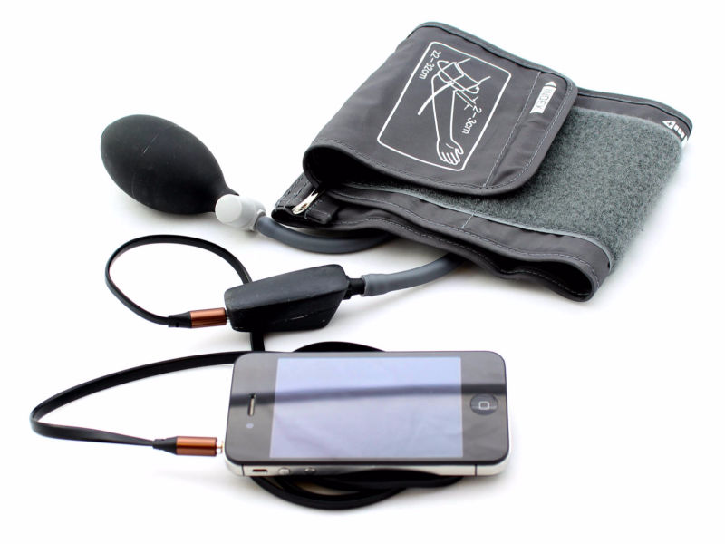 Smartphone enabled portable blood pressure cuff